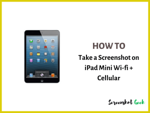 How to Take a Screenshot on iPad Mini Wi-Fi + Cellular
